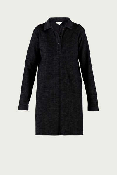 Gry Wool Polo Dress - Black