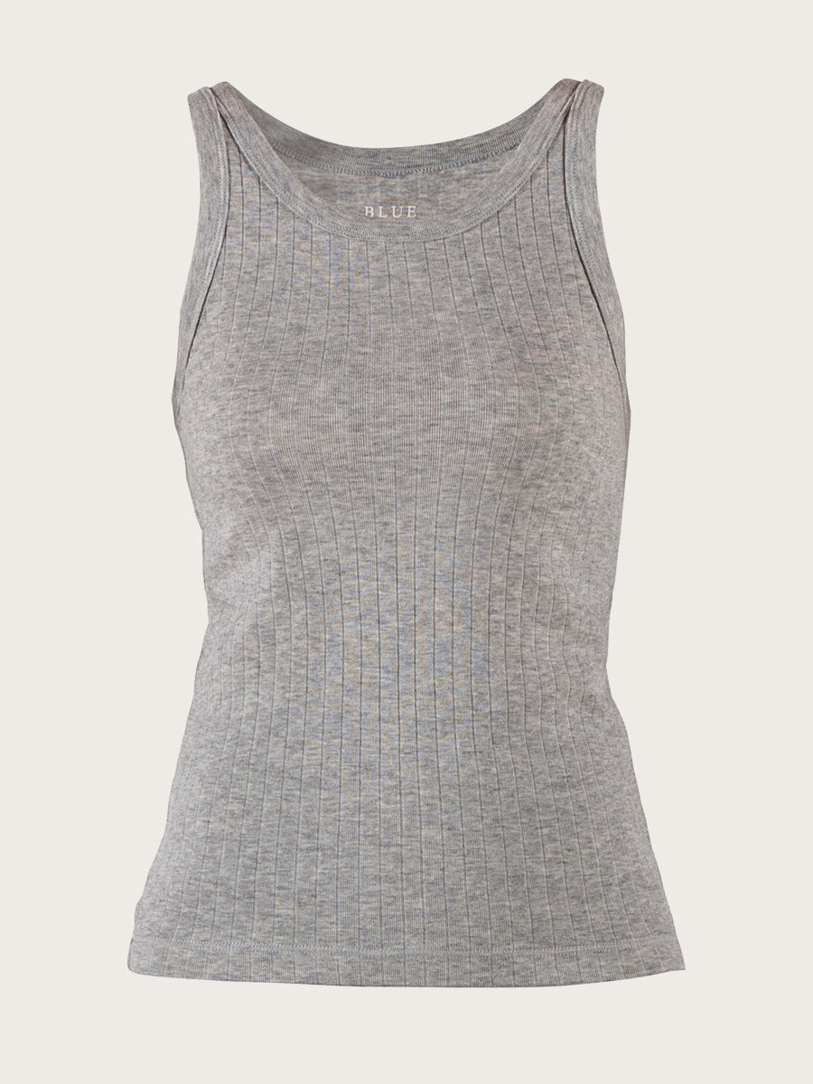 Gudrun Rib Top - Silvergrey Melange