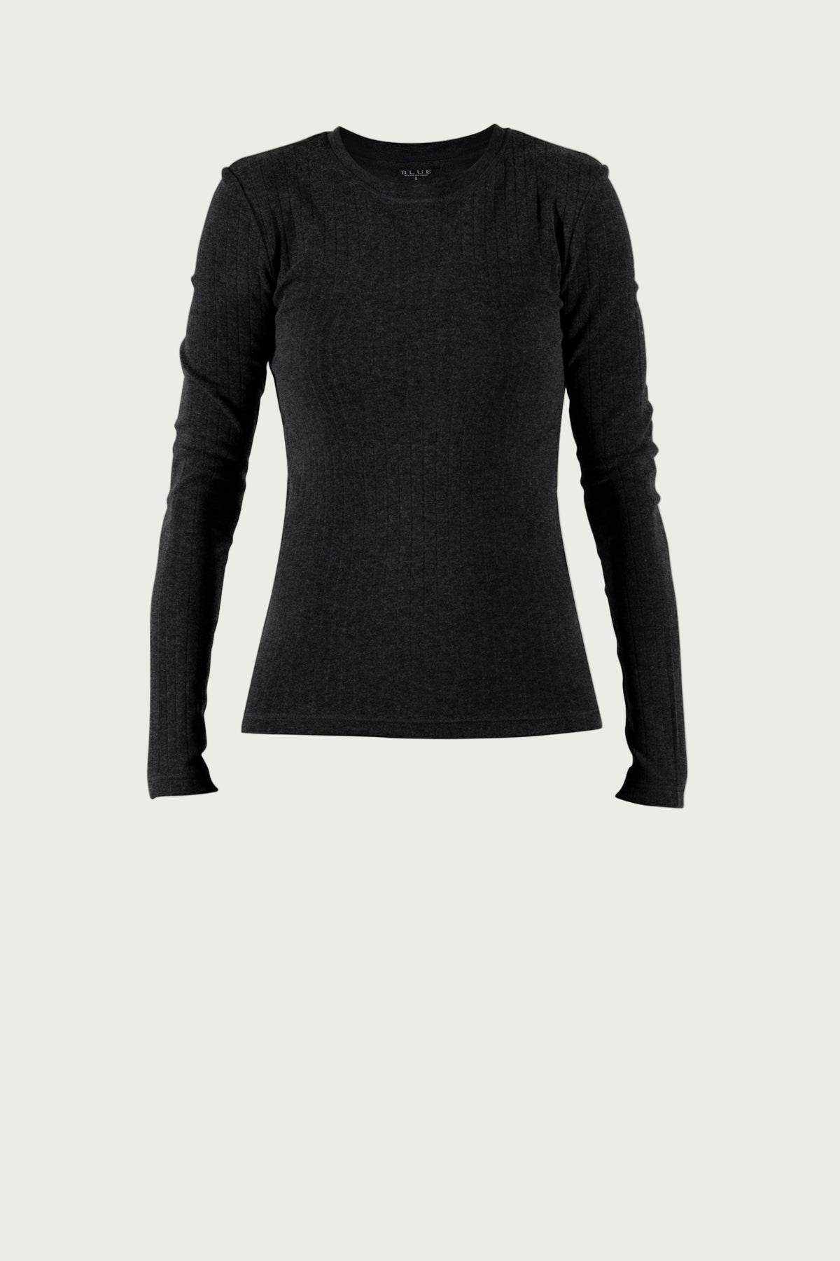 Gunver Wool Rib LS Tee - Iron Grey Melange