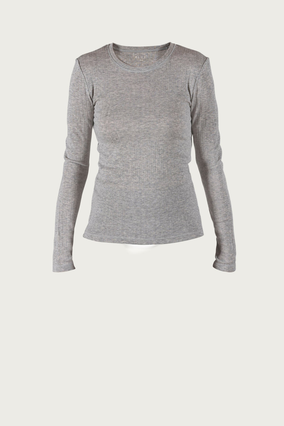Gunver Wool Rib LS Tee - Silver Grey Melange