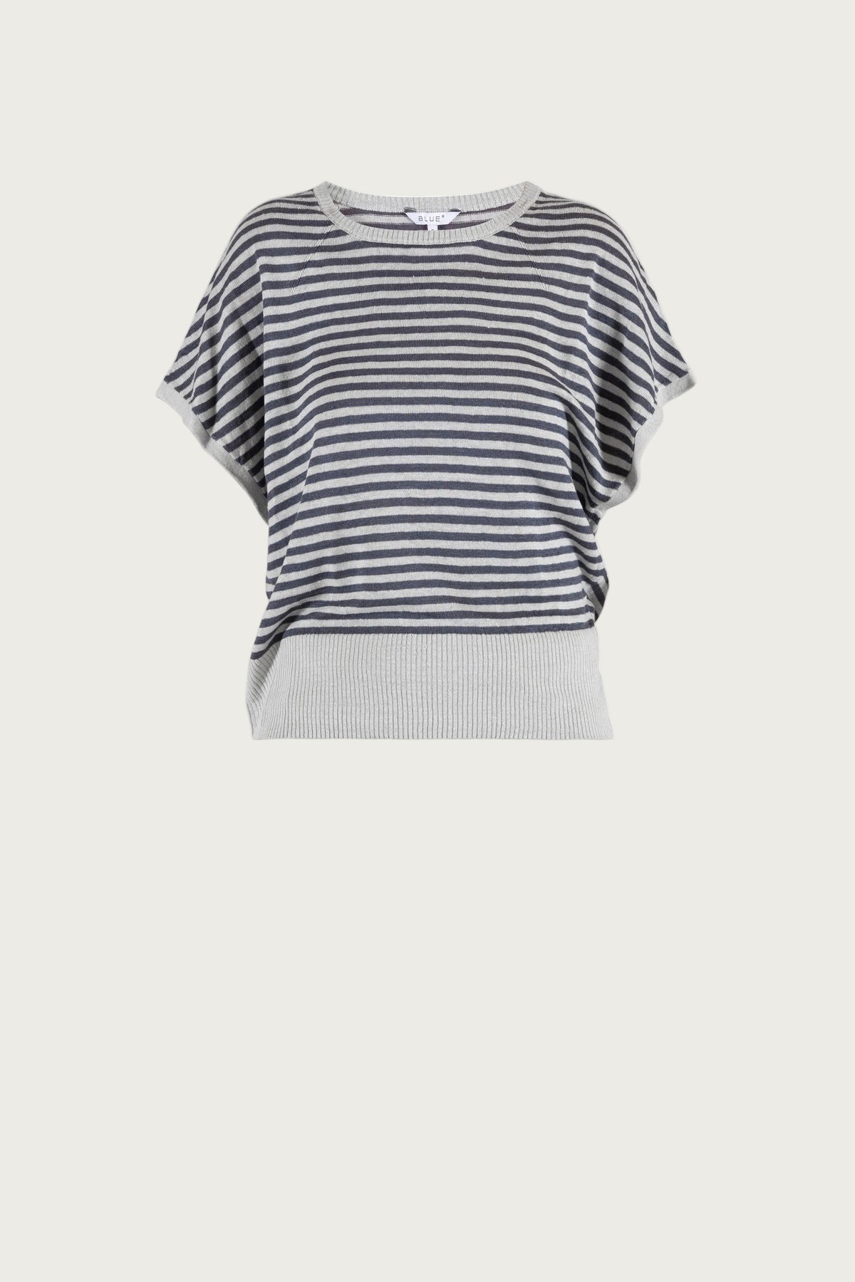 Lalia Linen Knit - Grey Mist w/Dusty Navy