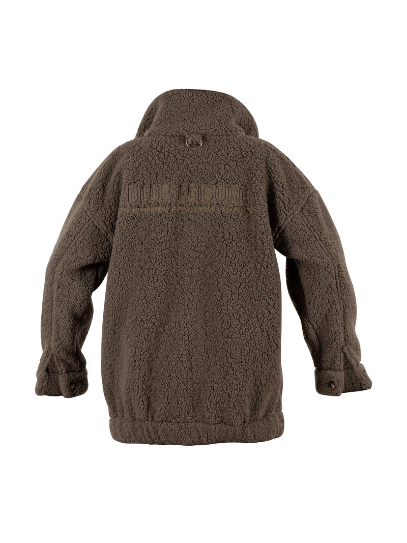 Lax teddy fleece jacket - dusty brown