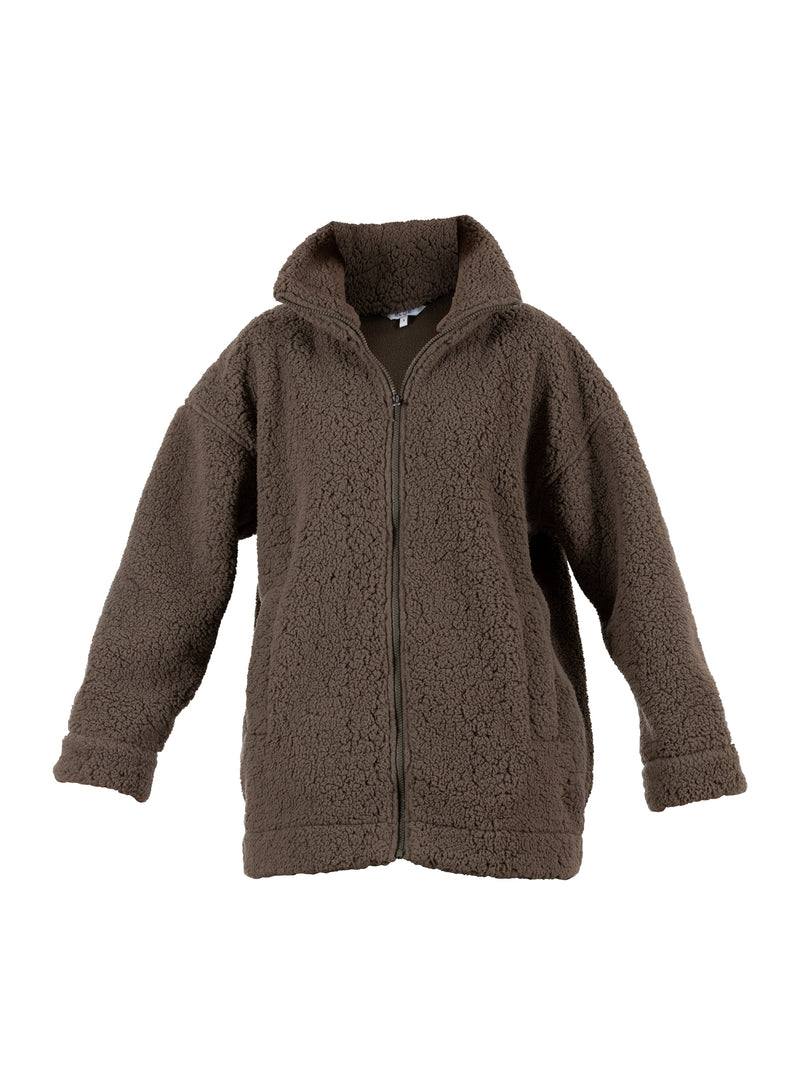 Lax teddy fleece jacket - dusty brown