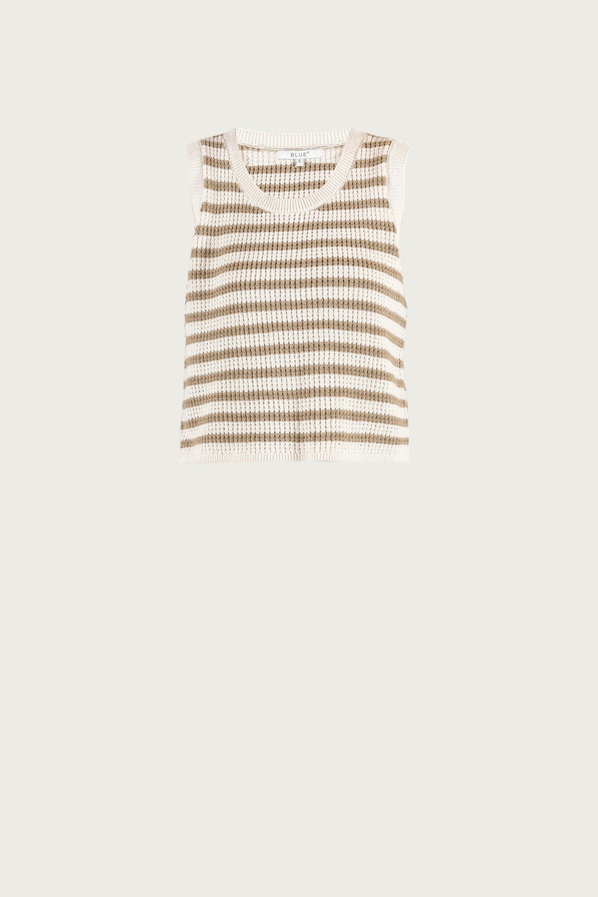 Lily Knit Top - Cream w/Light Camel