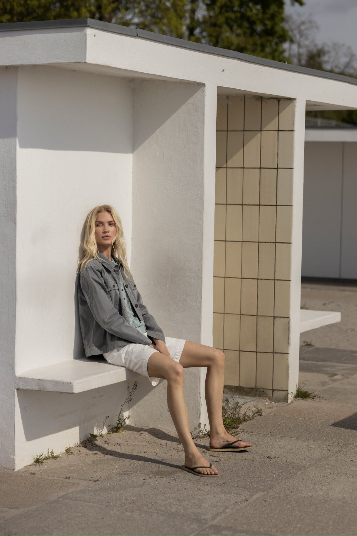 Linda twill Shirt Jacket - Silver Pine