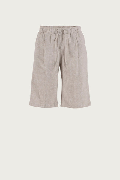 Lisamarie linen Bermudas - Chalk Melange