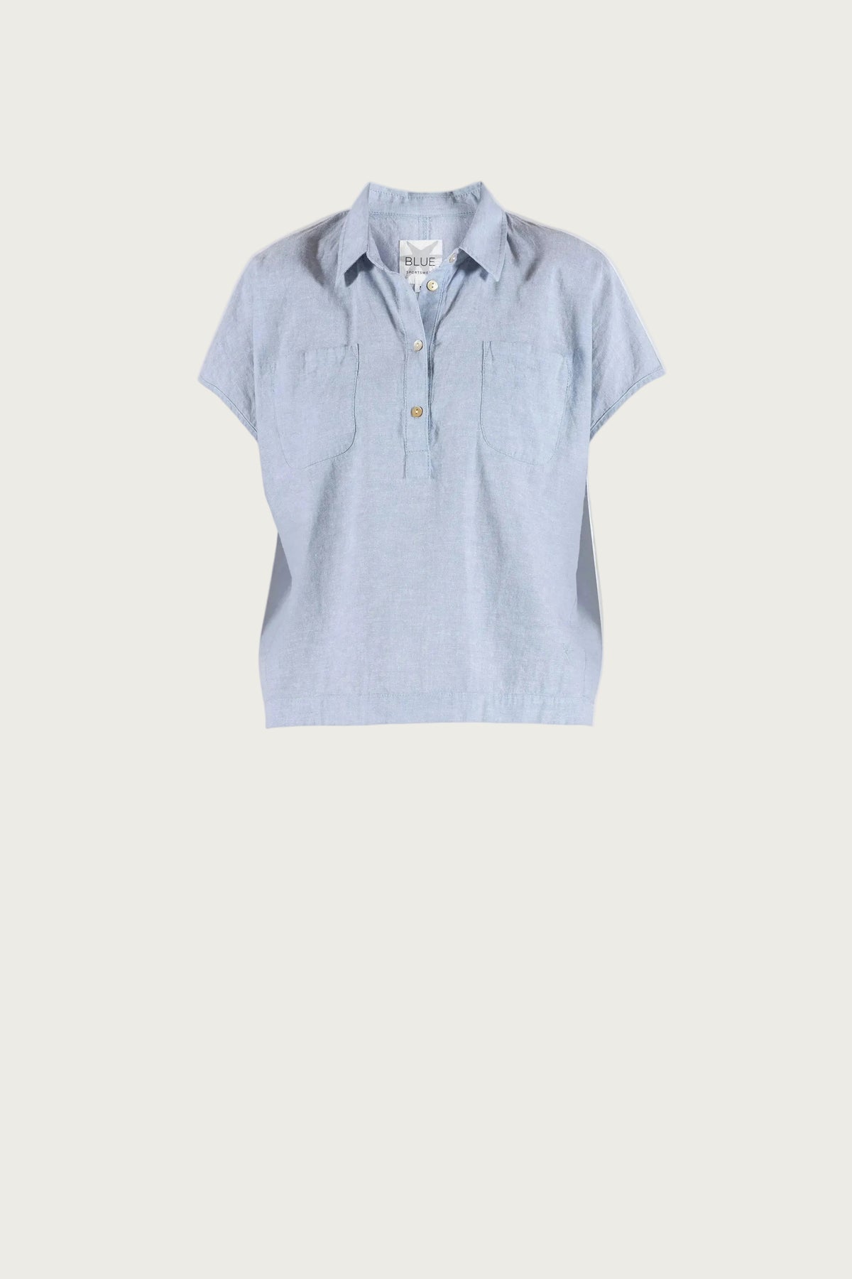 Lisbeth short linen Shirt - Heaven Melange