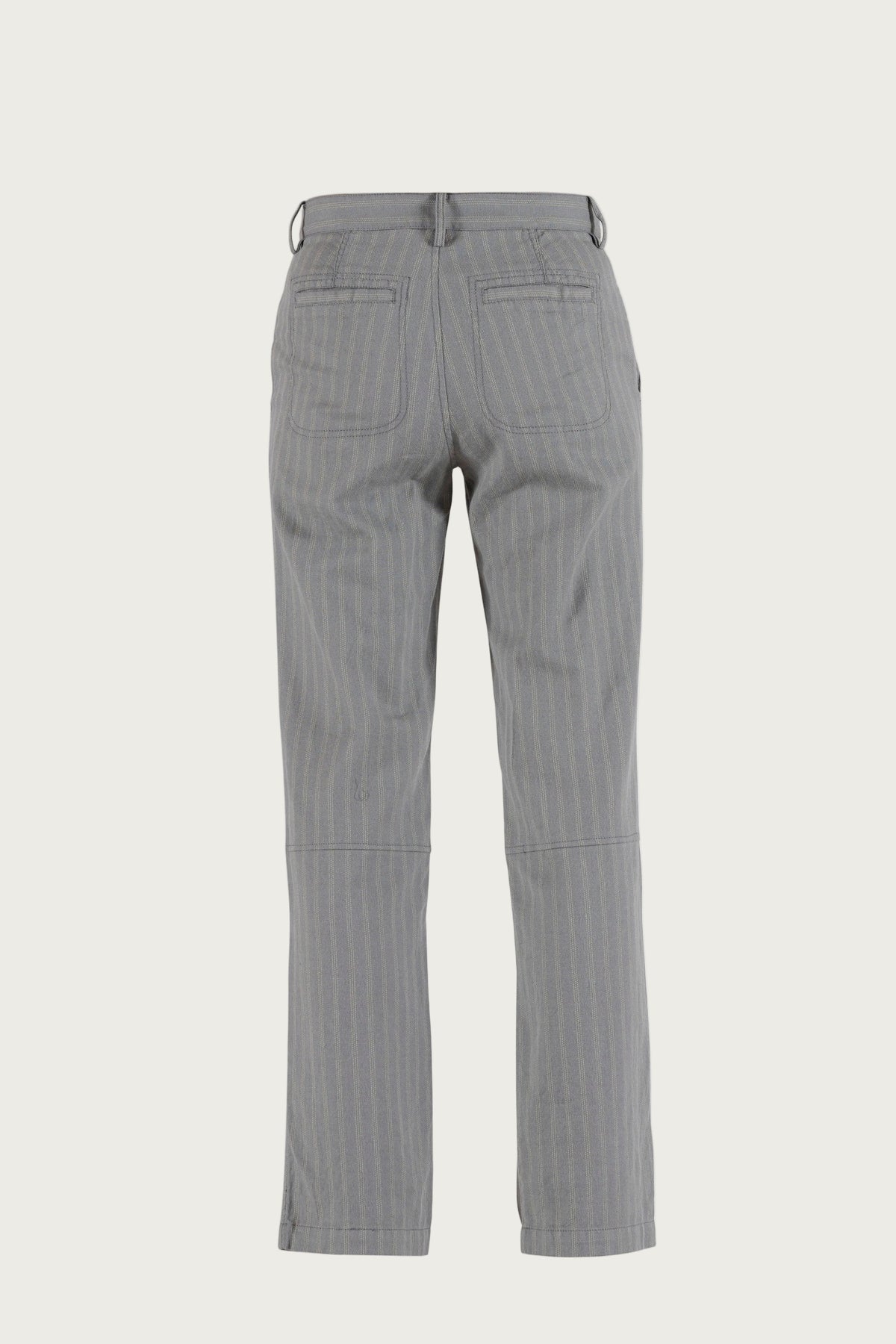 Lisen striped cotton/linen Trousers - Silver Pine w/Light Camel