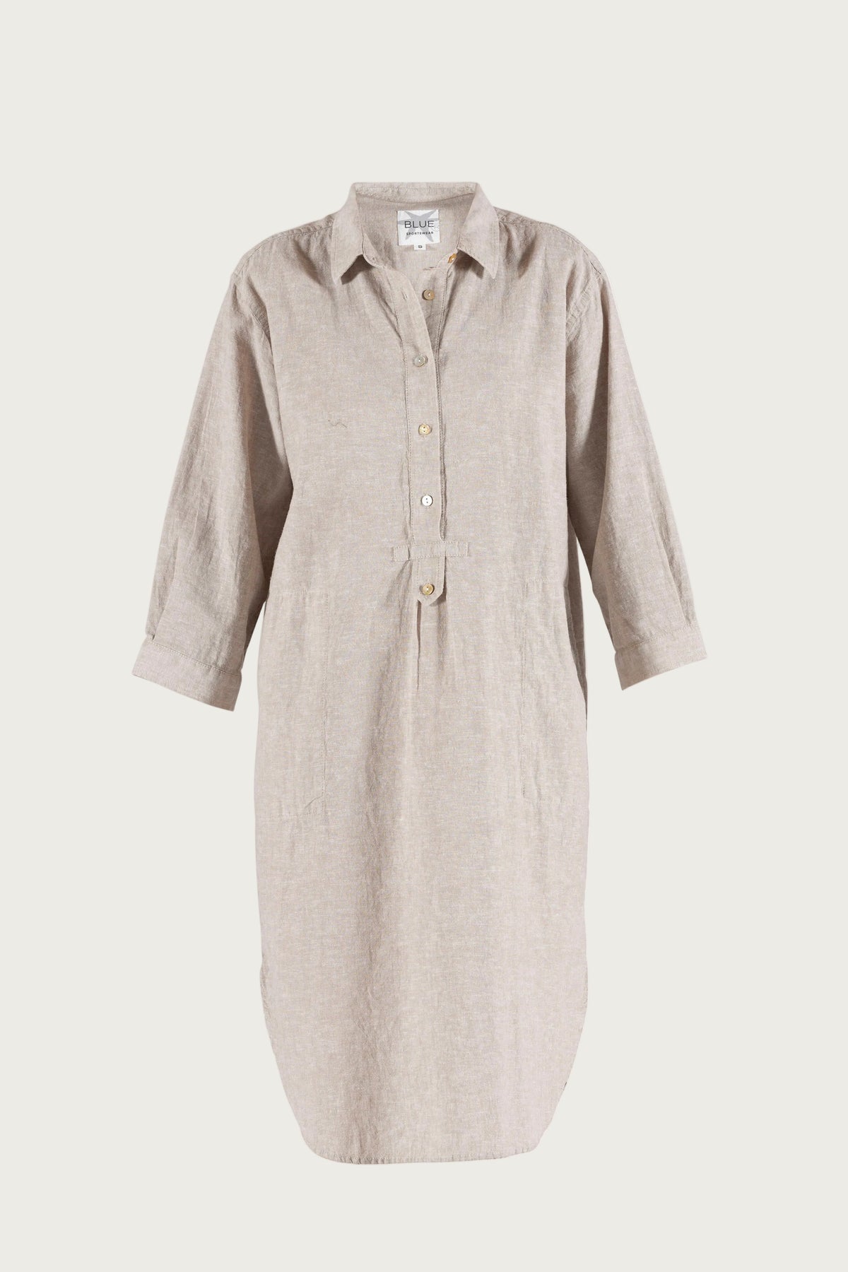 Liv linen Shirt Dress - Chalk Melange