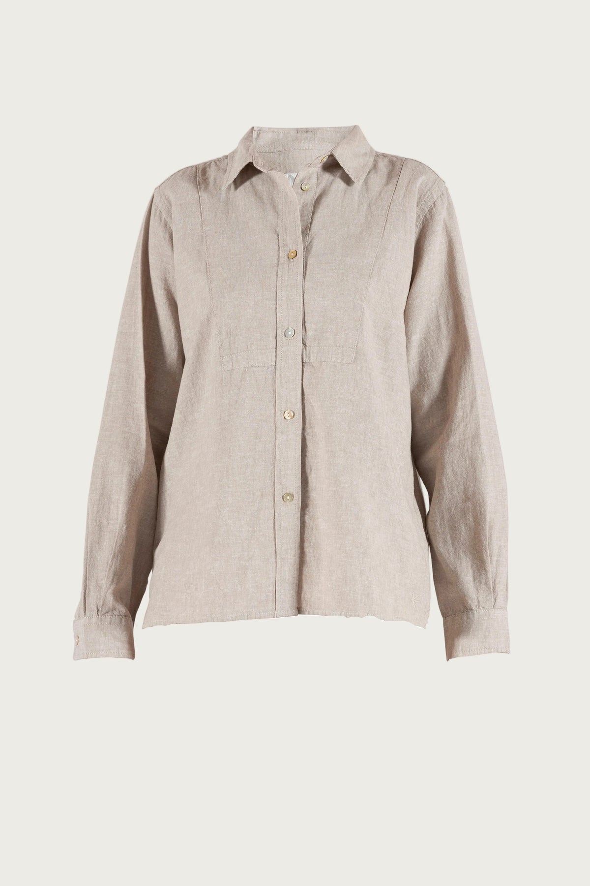 Liva linen Shirt -  Chalk Melange
