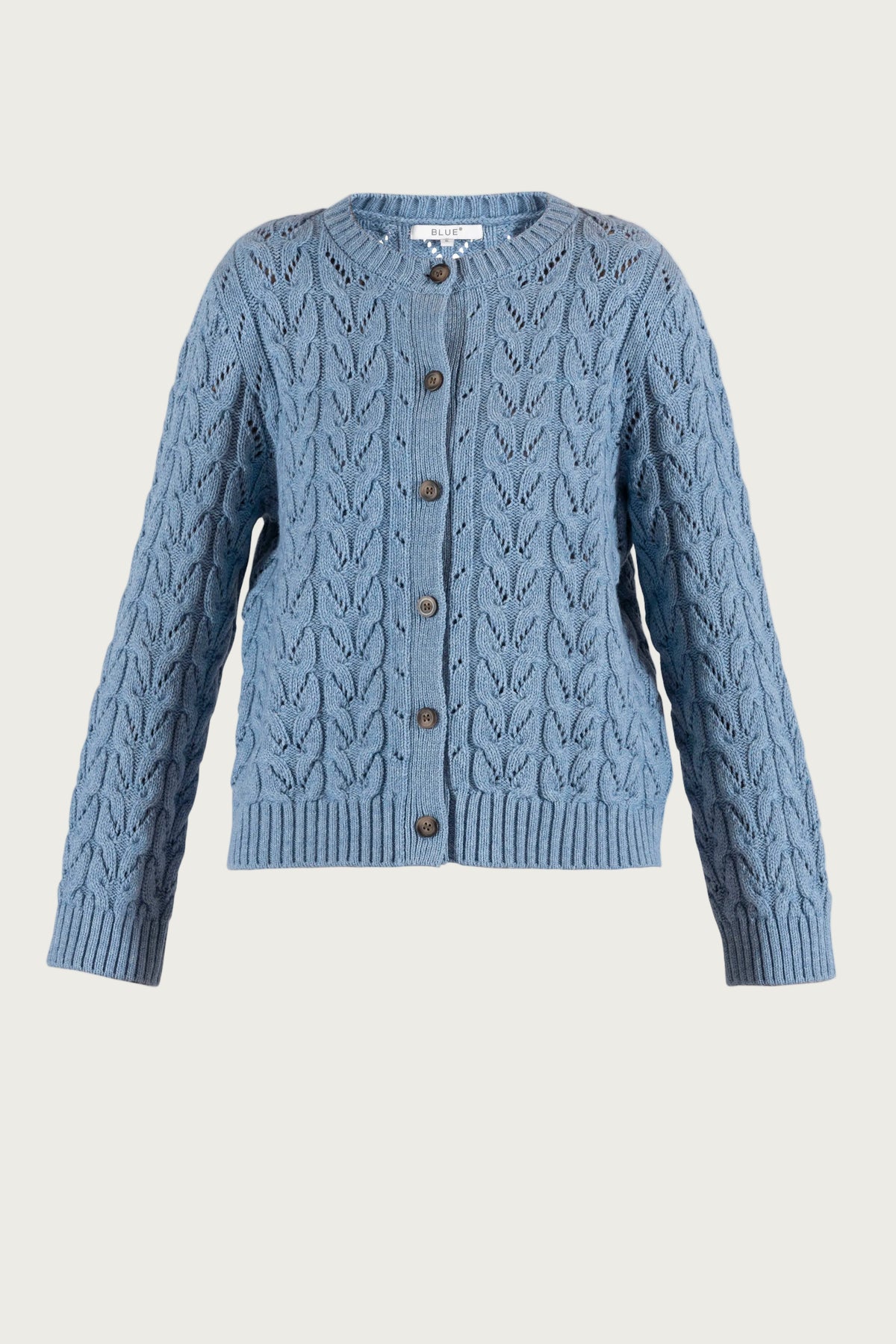 Lotus Cardigan Knit - Dark Skyblue Melange