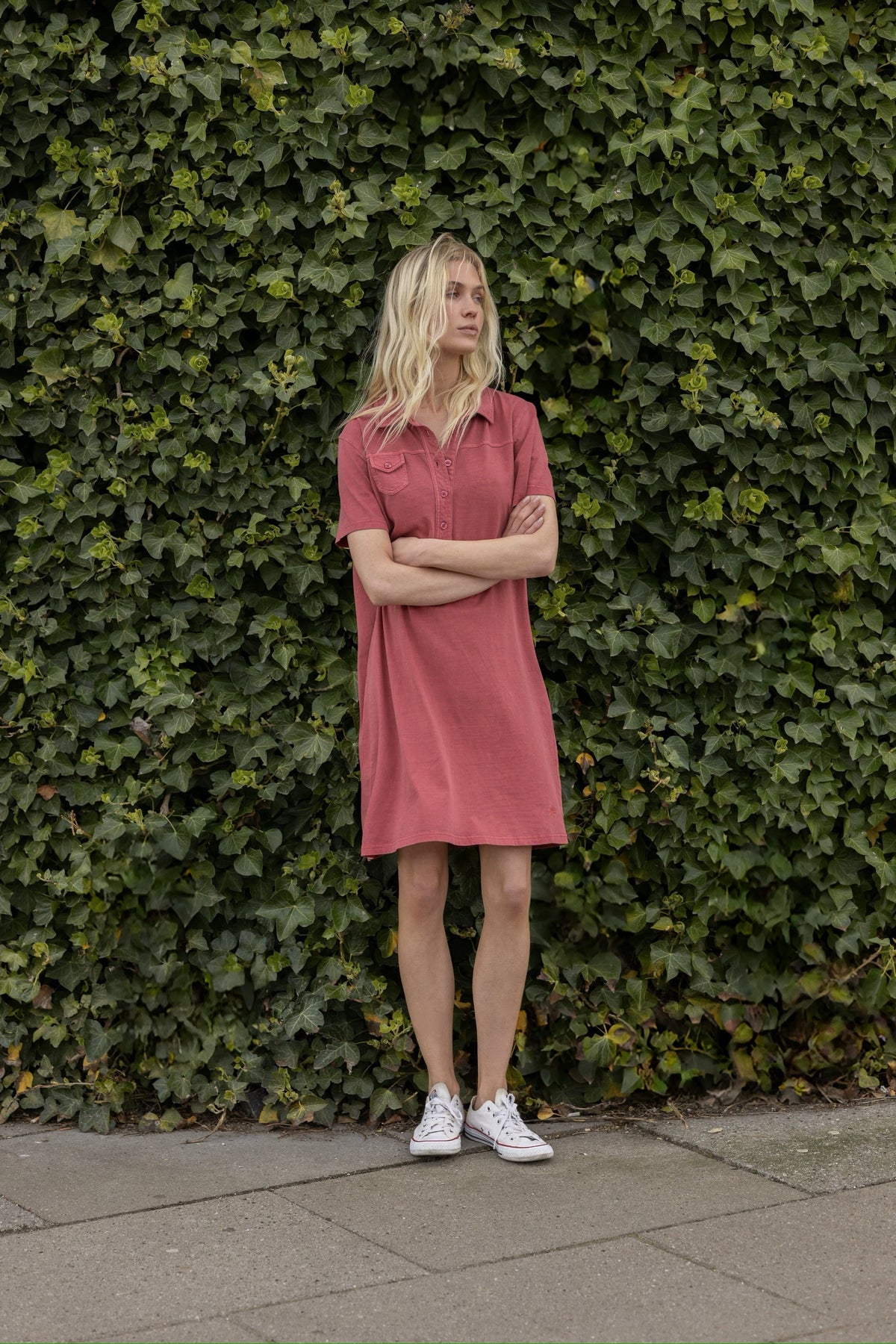 Louise Polo Dress - Cranberry
