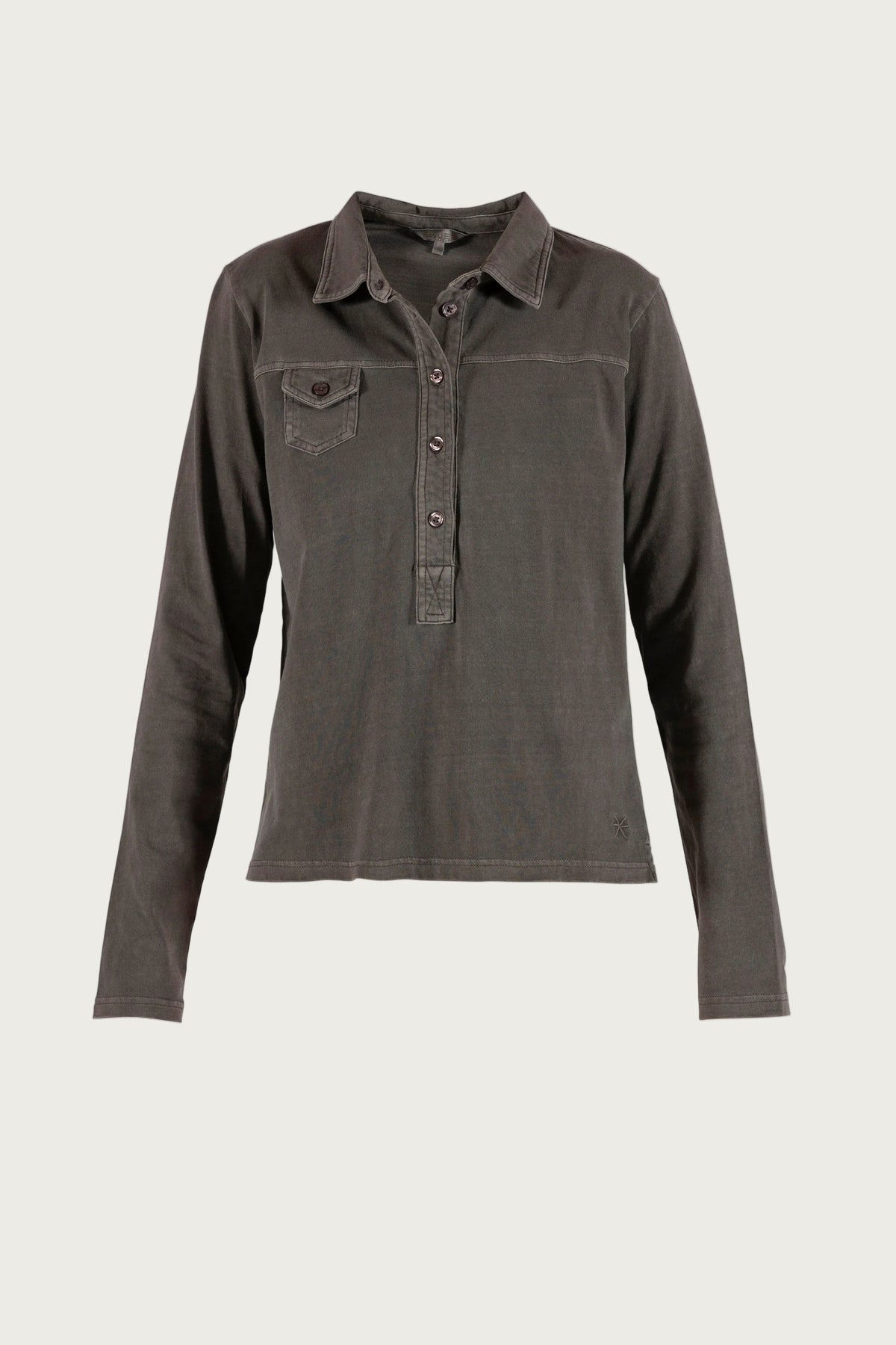 Luci Polo Blouse - Coffee