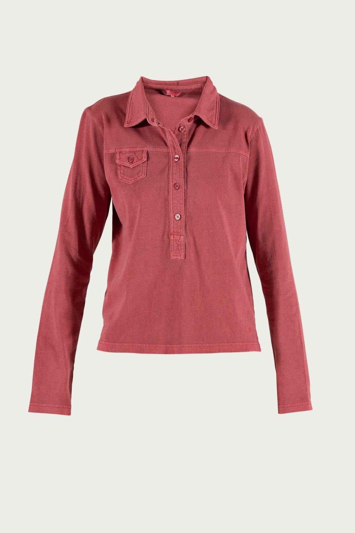 Luci Polo Blouse - Cranberry