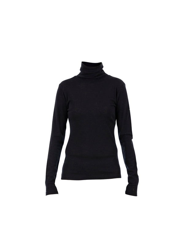 Regina Light Turtleneck Merinowool Knit - Black