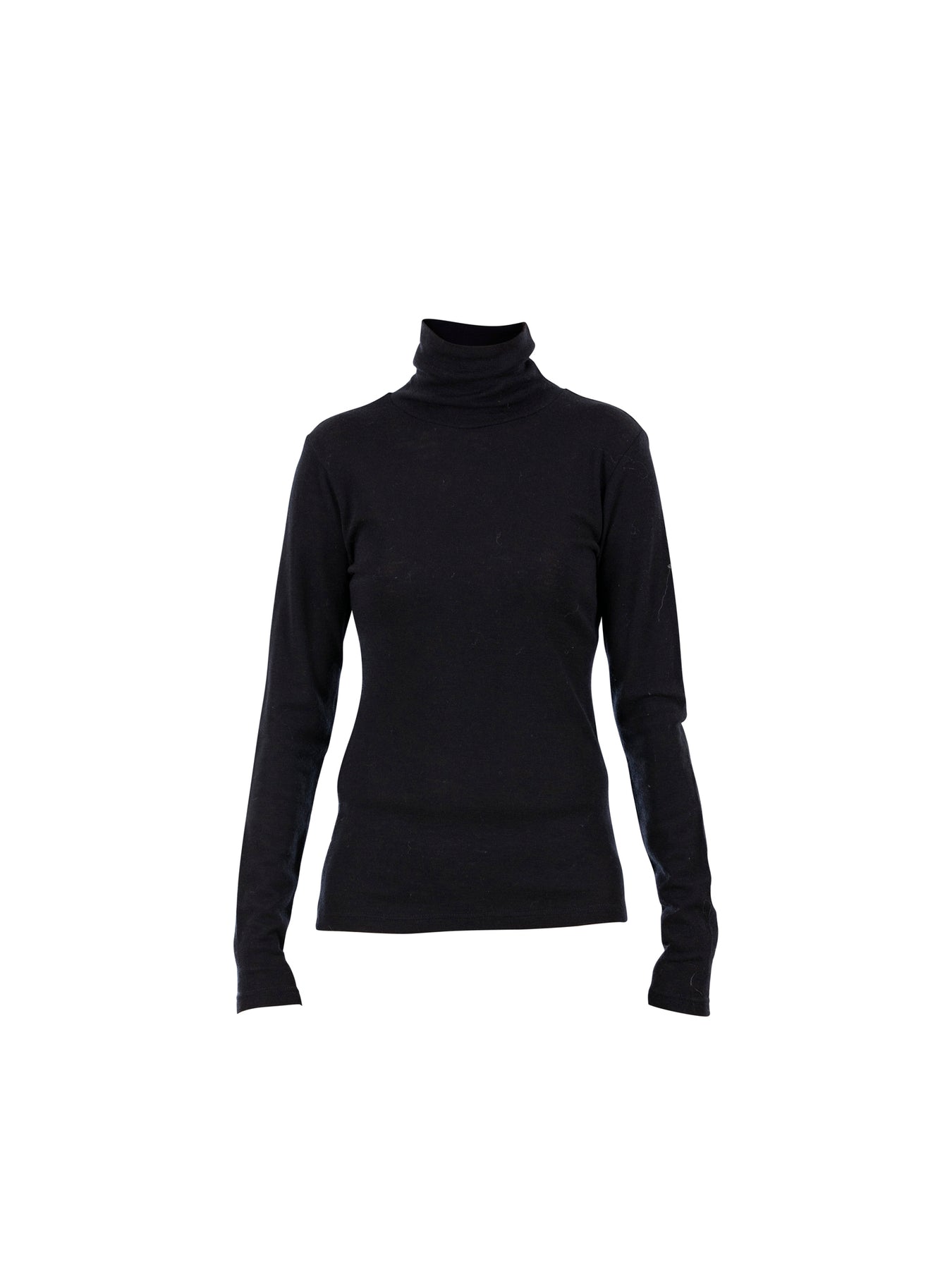 Regina thin turtleneck merino Knit - Black