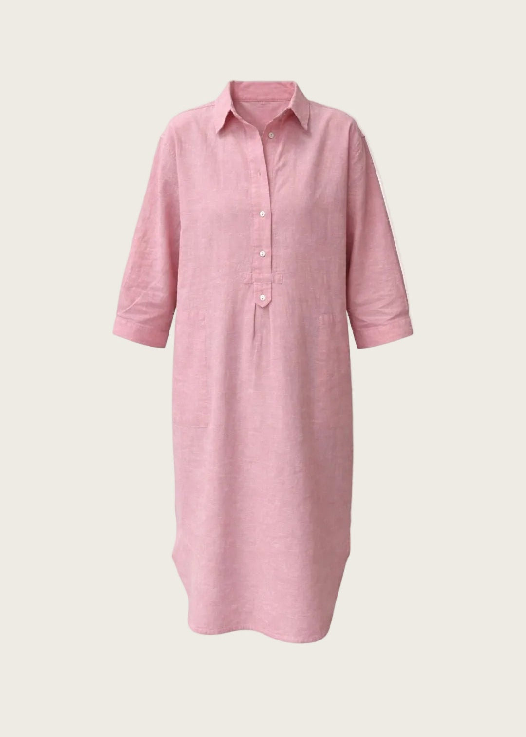 Liv linen Shirt Dress - Soft Pink Melange