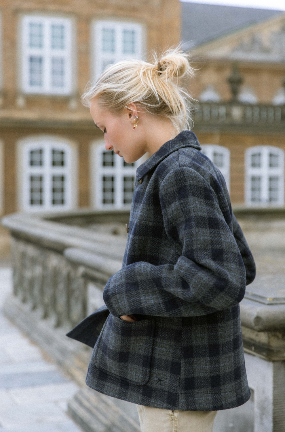 Magnolia Check Jacket - New Navy
