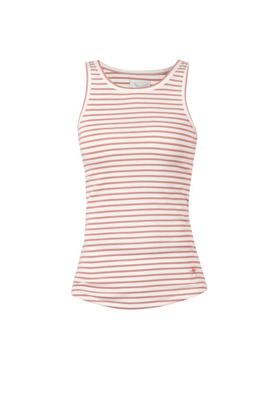 Sorel Striped Rib Tank Top - Ecru/Deep Rose