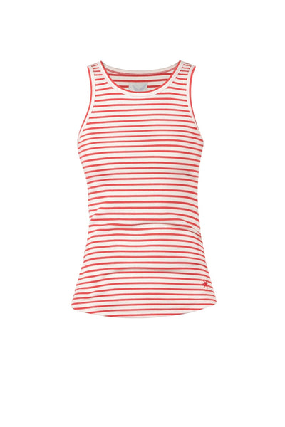 Sorel Striped Rib Tank Top - Ecru/Coral