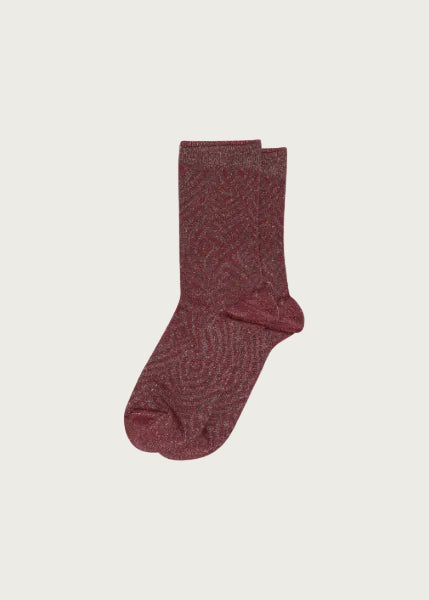 Luisa Glitter Socks (12-79780-1451) - Wine Red