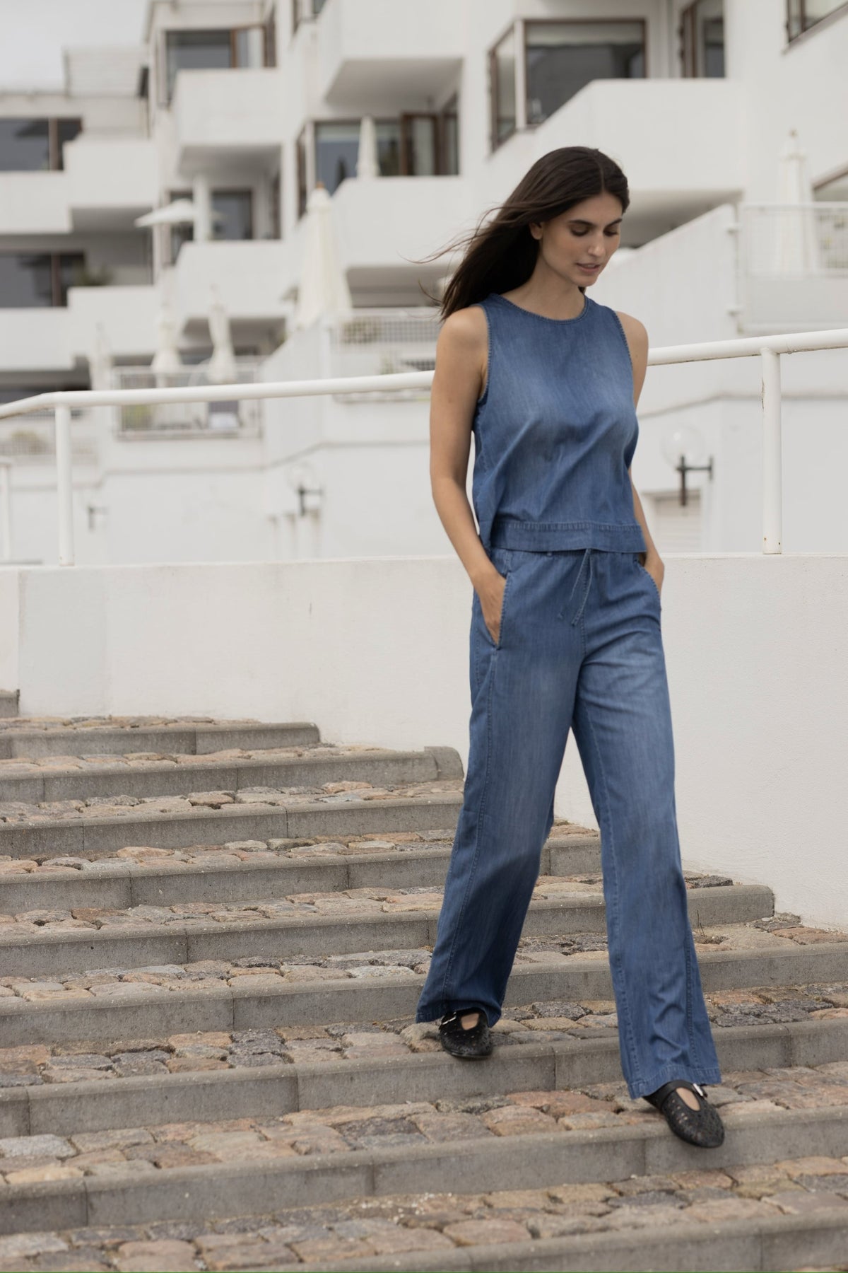 Lione tencel Trousers - Denim Blue