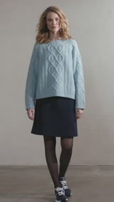 Cortney Cable Knit - Ice Blue Melange