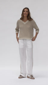 Alexandra cotton/linen Knit - Chalk