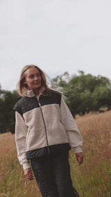 Faune wool fleece vest - autumn blue