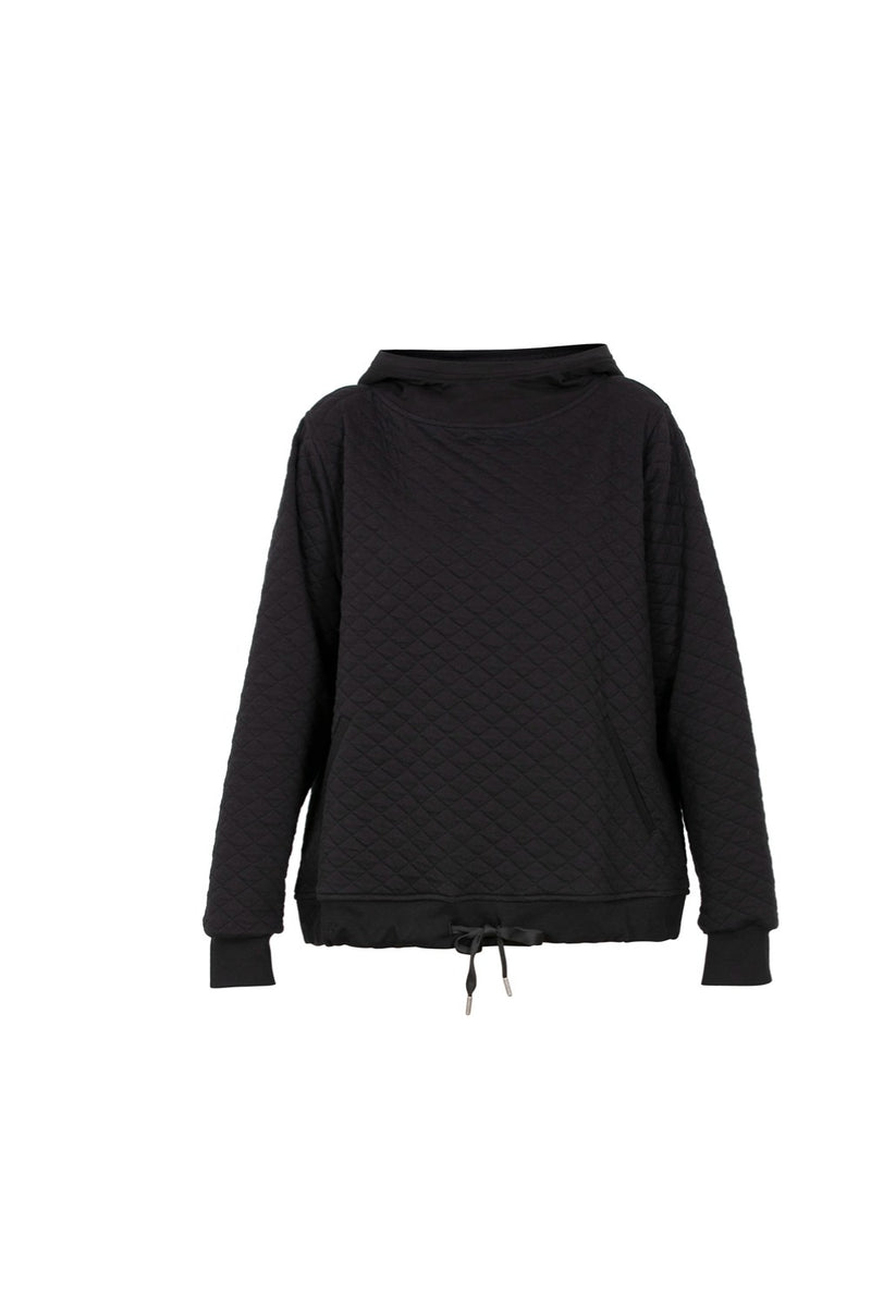 Albany Quilt Hooded Sweat Black
