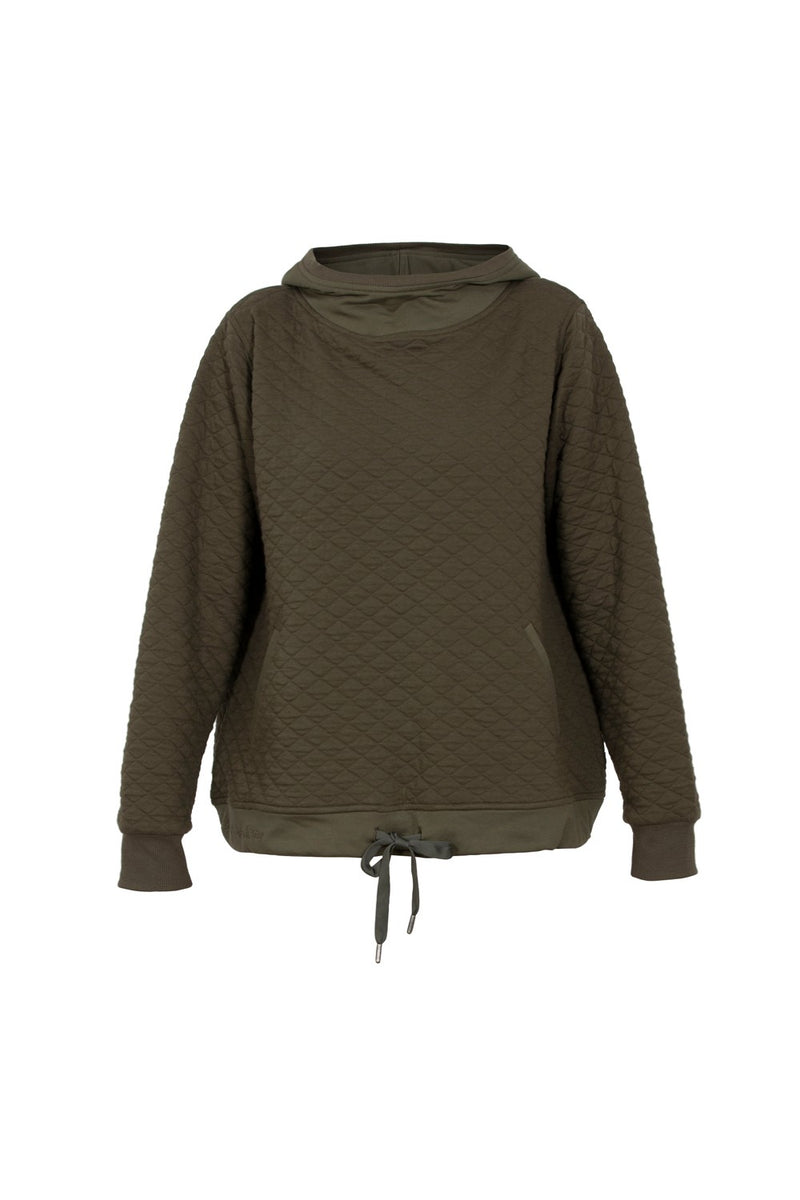 Albany Quilt Hooded Sweat Dark Olive