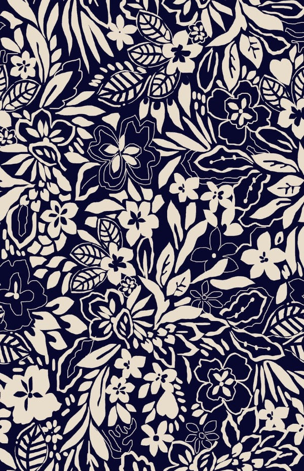 Dina flowerprint Shorts - Deep Navy print