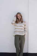 Jessica Knit Ivory/Orange/Olive