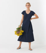 Rosita Langes Kleid, Deep Navy verwaschen 